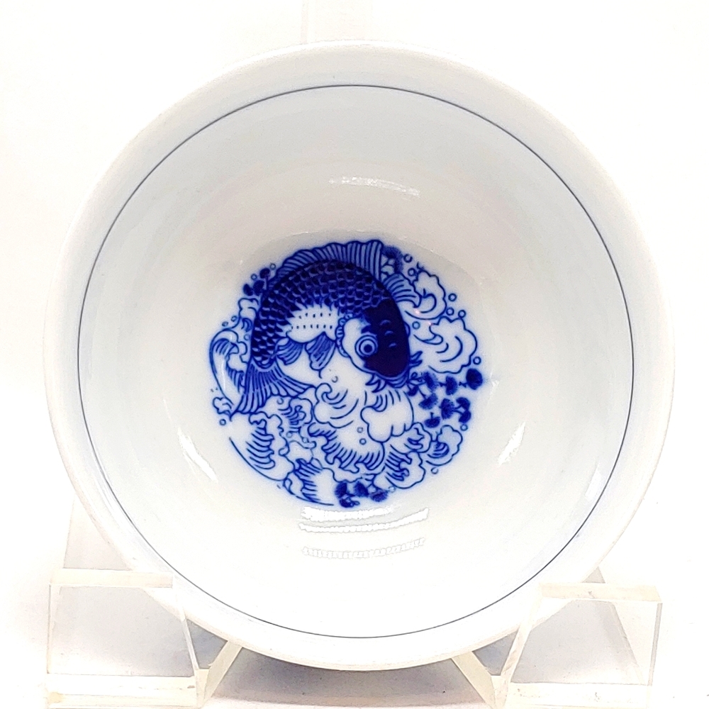 Vintage Asian Koi Fish Serving Bowl